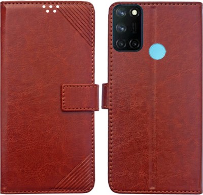 MAXSHAD Flip Cover for Realme 7i, Realme 7i Flip Cover, Realme 7i Mobile Cover(Brown, Magnetic Case)