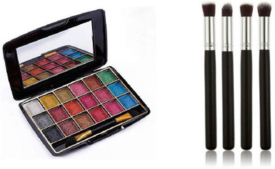 AVEU Eyeshadow 18 Multicolor Small Eyeshadow Blending Pencil Brush, Set of 4, Black(2 Items in the set)