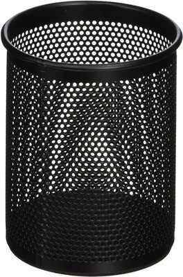 glanz 1 Compartments Metal Round Mesh Pen Pencil Holder Stand Metal Mesh Stationary Table Desk Organizer for Home Office Supplies(Black)