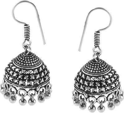 Haniya Oxidised Silver plated Hook Drop jhumka Jhumki bollywood Trending Earrings jewelry German Silver Jhumki Earring