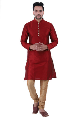 HUZUR Men Kurta Churidar Set
