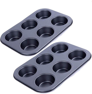 H&M Store Carbon Steel Cupcake/Muffin Mould 6(Pack of 2)