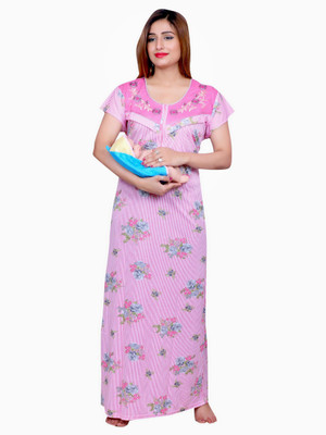 NACNO Women Maternity/Nursing Nighty(Pink)