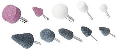Vikas 10 Pcs Shank Abrasive Mounted Stone Grinding Wheel Head Rotary Tool Reli Rotary Bit Set (10 Bits) Rotary Bit Set(101 Bits)