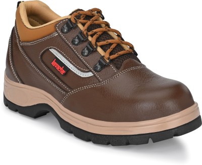 Kavacha Steel Toe Leather Safety Shoe(Brown, SB, Size 9)