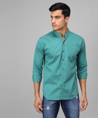 STUDIO NEXX Men Solid Casual Light Green Shirt