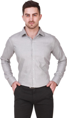DESIGN UP Men Self Design Formal Grey Shirt