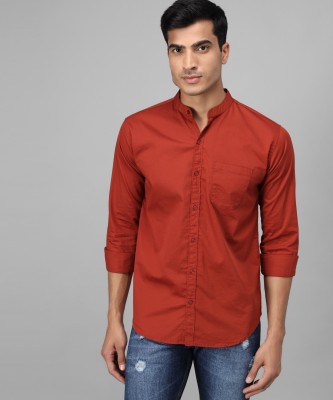 STUDIO NEXX Men Solid Casual Orange Shirt