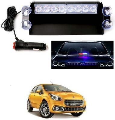 Qiisx 8 LED Police Car Flashing Lights for Punto Evo Interior Light Car LED for Fiat (12 V, 35 W)(Punto Evo, Pack of 1)
