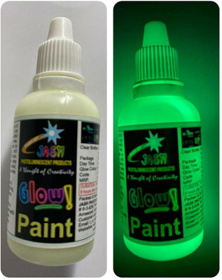 JASH GLOW IN THE DARK Jash Glow in the dark paint 100gm Yellow Green. Our water base Acrylic glow paint can be easily applied on multiple surfaces, dries fast, Glow time: 8-12hours. JASH GLOW IN THE DARK Jash Glow in the dark paint 100gm Yellow Green. Our water base Acrylic glow paint can be easily applied on multiple surfaces, dries fast, Glow time: 8-12hours.