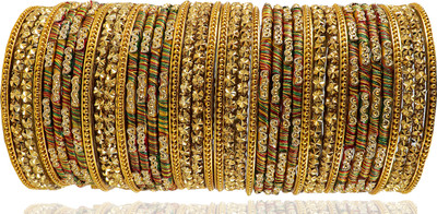 ZULKA Glass Beads Bangle Set(Pack of 40)