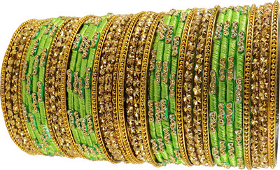 ZULKA Glass Beads Bangle Set(Pack of 40)