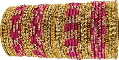 ZULKA Glass Beads Bangle Set(Pack of 40)