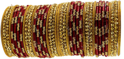ZULKA Glass Beads Bangle Set(Pack of 40)