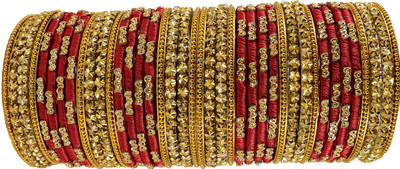 ZULKA Glass Beads Bangle Set(Pack of 40)