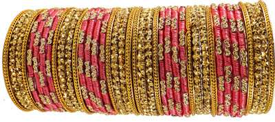 ZULKA Glass Beads Bangle Set(Pack of 40)