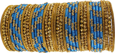 ZULKA Glass Beads Bangle Set(Pack of 40)