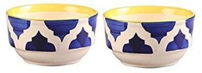 caffeine Ceramic Vegetable Bowl handmade blue umrao katori bowl(Pack of 2, Blue)