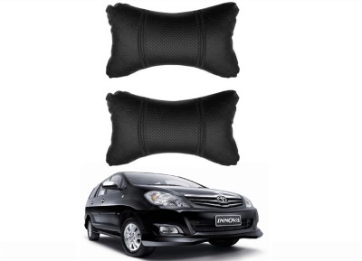 JVG Black Leatherite Car Pillow Cushion for Toyota(Rectangular, Pack of 2)