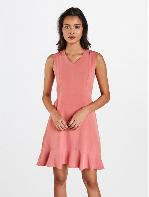AND Women Fit and Flare Pink Midi/Calf Length Dress