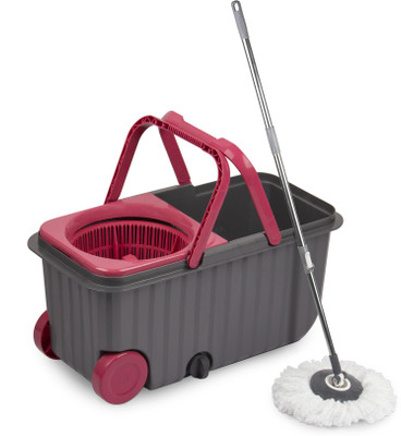 POLYSET Wheel Mop Bucket Pink Mop