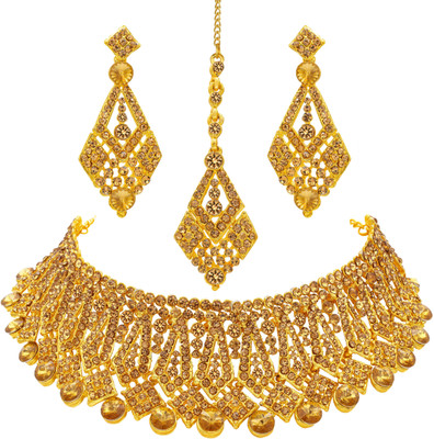 R A Enterprises Alloy Gold-plated Gold Jewellery Set(Pack of 1)