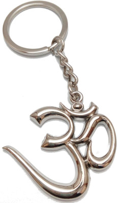 kd collections Om Keychain Metal Silver Color Key Chain