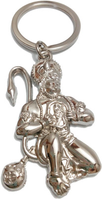 gtrp KD224A - Bajrangbali Hanuman Ji Metal Silver Color Keychain Keyring Key Chain Key Chain