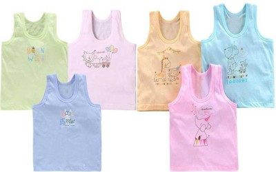 PK Collection Vest For Baby Boys & Baby Girls Cotton Blend(Multicolor, Pack of 6)
