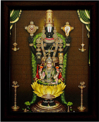 Darsh Craft Tirupati Balaji Photo Frame Digital Reprint 10 inch x 8 inch Painting(With Frame)