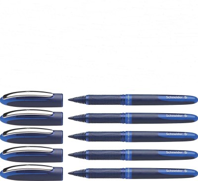 schneider Business Roller ball Pen, 0.6 mm Blue Roller Ball Pen(Pack of 5, Ink Color - Blue)