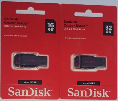 SanDisk 16+32 GB 16 GB Pen Drive(Red, Black)