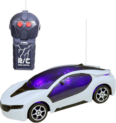 Just97 Wireless Remote Control Fast Modern Car With 3D Light(White)