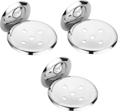 Easyhome Furnish Set of 3 pieces Stainless Steel Soap Dish - Creta Series(Steel)