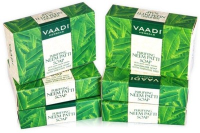 VAADI HERBALS Purifying Neem Patti Soaps with Pure Neem Leaves - Pack of 6(6 x 12.5 g)