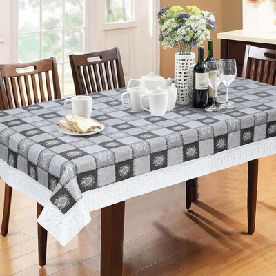 Flipkart SmartBuy Printed 6 Seater Table Cover(Grey, PVC)