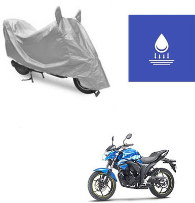 Atulit enterprises Two Wheeler Cover for Suzuki(Gixxer, Silver)