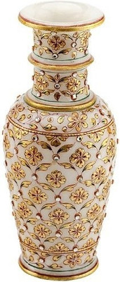 69% OFF on Traditional Rajasthan Marble Flower Vase, Flower Pot Stoneware Vase(9 inch, Gold) 69% OFF on Traditional Rajasthan Marble Flower Vase, Flower Pot Stoneware Vase(9 inch, Gold)