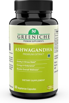 Greeniche Ashwagandha for General Health| Anxiety & Stress Relief| Energy & Endurance -60 C(60 No)