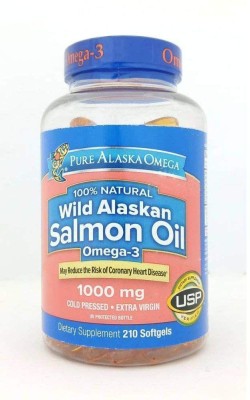 Pure Alaska Omega Omega-3 Wild Alaskan Salmon Oil 1000mg Softgels 210-Count(210 No)