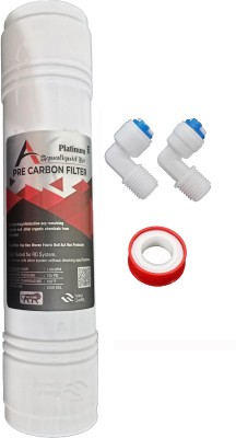 AQUALIQUID RO PTech Pre Carbon Filter 2 pcs push fit Elbow with taflon Tap Suitable for RO Water Purifier Solid Filter Cartridge ( Pack of 4) Solid Filter Cartridge(0.05, Pack of 4)