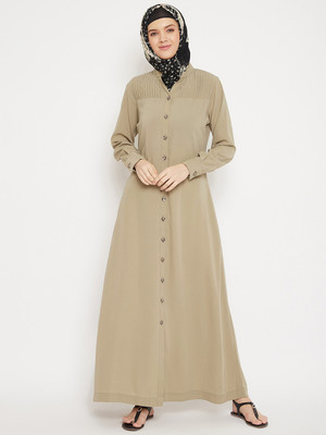 Momin Libas Polyester Solid Abaya(Black)