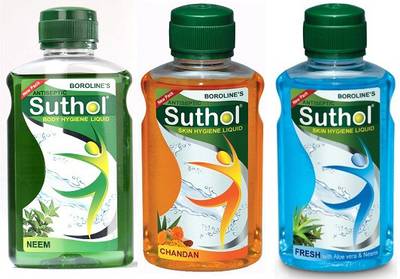 BOROLINE Suthol Neem 200ml, Suthol Chandan 200ml, Suthol Fresh 200ml, Combo pack of 3 (600ml) Antiseptic Liquid  (600 ml, Pack of 3)