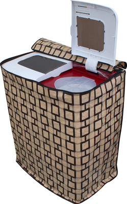 LITHARA Semi-Automatic Washing Machine  Cover(Width: 80.01 cm, Brown, Black)