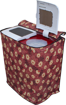LITHARA Semi-Automatic Washing Machine  Cover(Width: 82.55 cm, Maroon, Beige)
