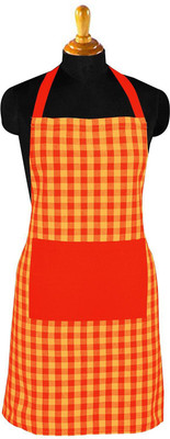 Feather Green Cotton Chef's Apron - Free Size(Multicolor, Single Piece)