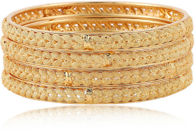 Bhagya Lakshmi Alloy Gold-plated Bangle Set(Pack of 4)