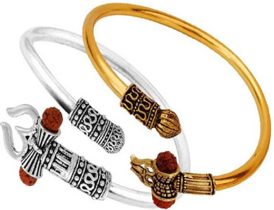 Pratima Brass Gold-plated, Silver Kada(Pack of 2)