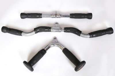 HACKERX Zig Zag Handle Curl Bar / Triceps Straight Bar / Triceps V Bar COMBO PACK Triceps Bar