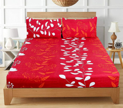 ABC Collection 144 TC Polycotton Double Printed Flat Bedsheet(Pack of 1, Multicolor)